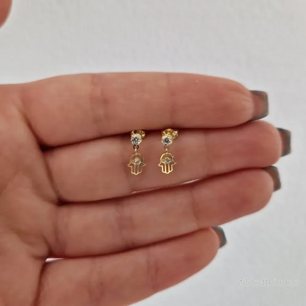 Örhängen Fatimas & Hamsas hand 18k guld - Bild 2