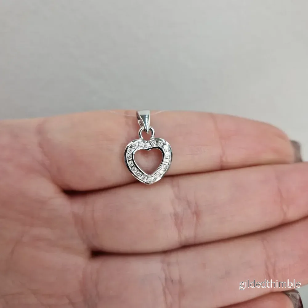 Diamant Hängsmycke 18k vitguld hjärta Diamant Hängsmycke 18k vitguld hjärta