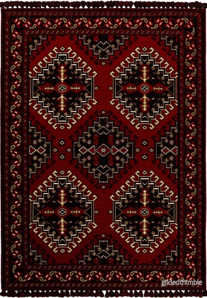 Türkmen Eldora – Praktisk Matta med Djärv Geometrisk Orientalisk Design