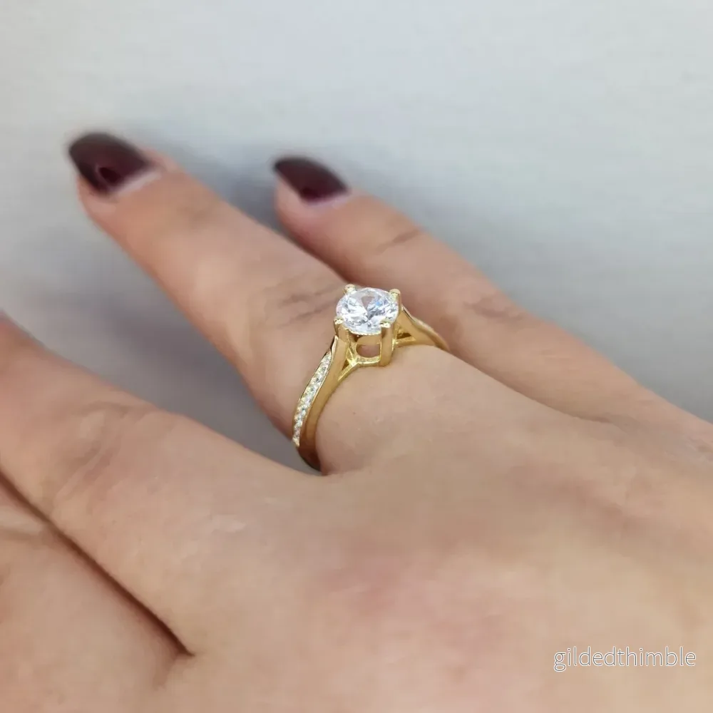 Silverring förgylld med stenar - Bild 2