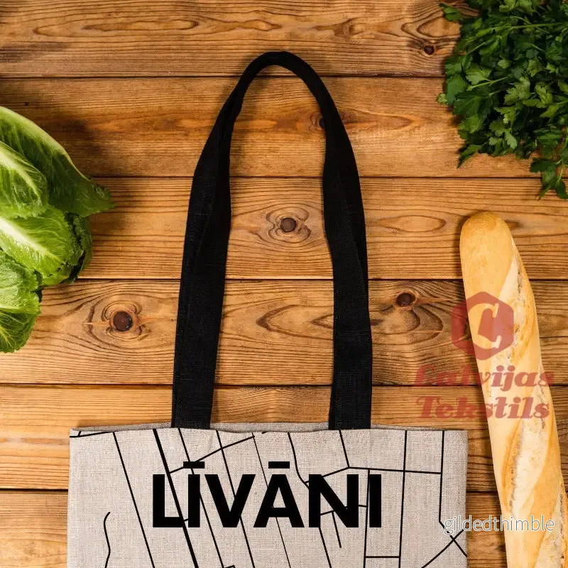 Pelēka lina auduma maisiņš "Līvāni" - Bild 3