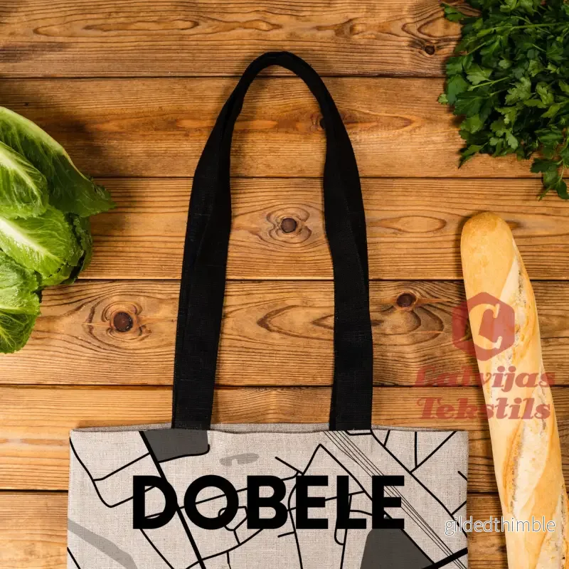 Pelēka lina auduma maisiņš "Dobele" - Bild 2