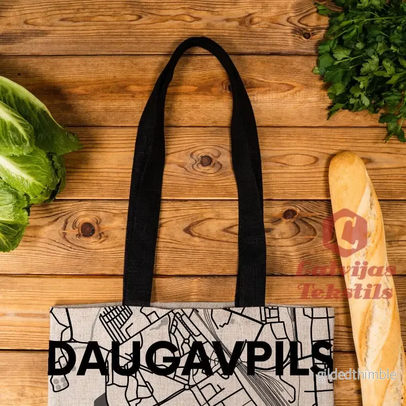 Pelēka lina auduma maisiņš "Daugavpils" - Bild 2