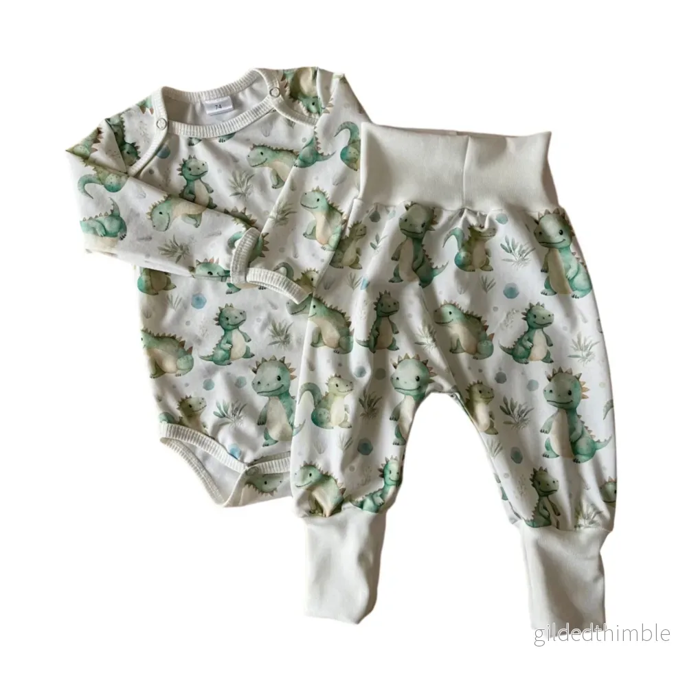Body baby med söta drakar, stl 56-86, nyfödd-1,5 år | Ekologisk bomull - Bild 2