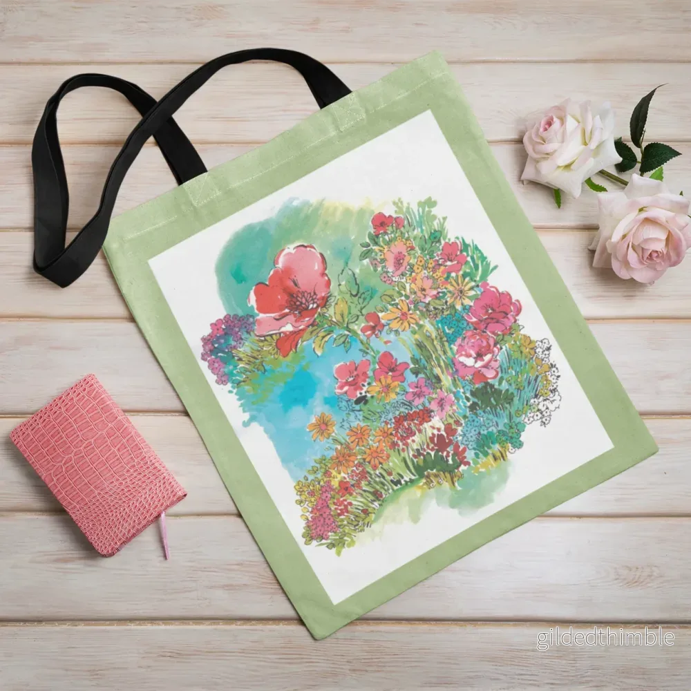 Lina vai kokvilnas auduma maisiņš «Fantastiskā pļava» | Kolekcija «Aquarello»