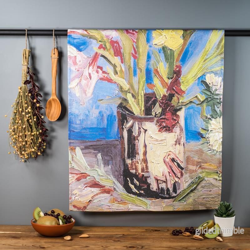 Lina dvielis | Vinsents van Gogs ”Vāze ar gladiolām” Lina dvielis | Vinsents van Gogs ”Vāze ar gladiolām”