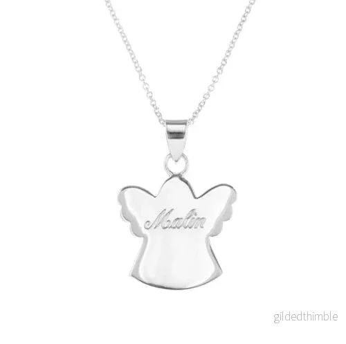 Ängel i silver med kedja - Bild 3