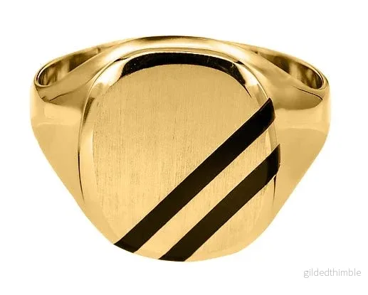 Klackring Onyx ränder 18k guld - Bild 3