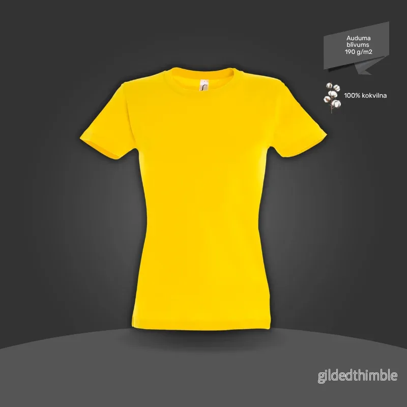 Sieviešu T-krekls - klasiskais | 190 g/m² | Zelta dzeltens - Bild 2