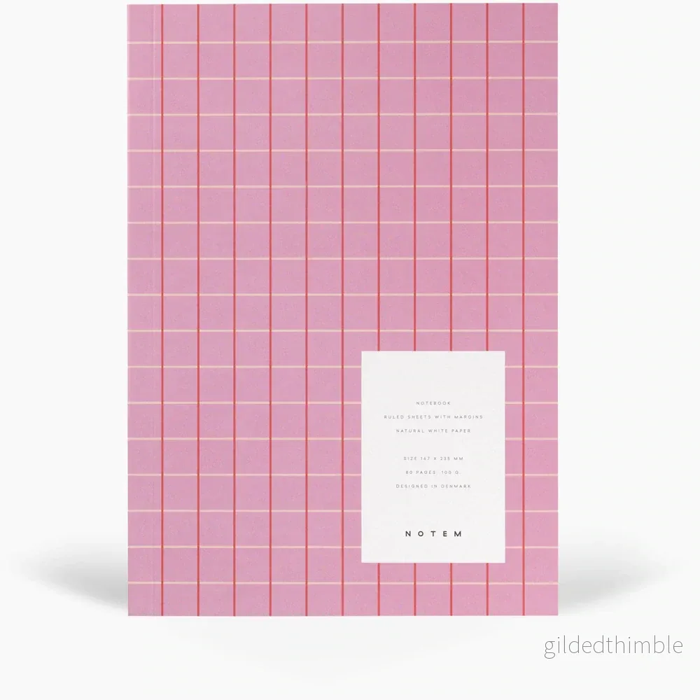 NOTEM Anteckningsbok medium Rosa/Röd