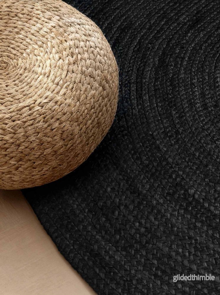 Jute Braided oval svart - Bild 2