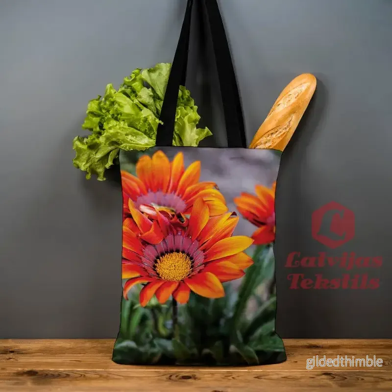 Lina vai kokvilnas auduma maisiņš «Gazania» | kolekcija «Ziedu pasaule» - Bild 3