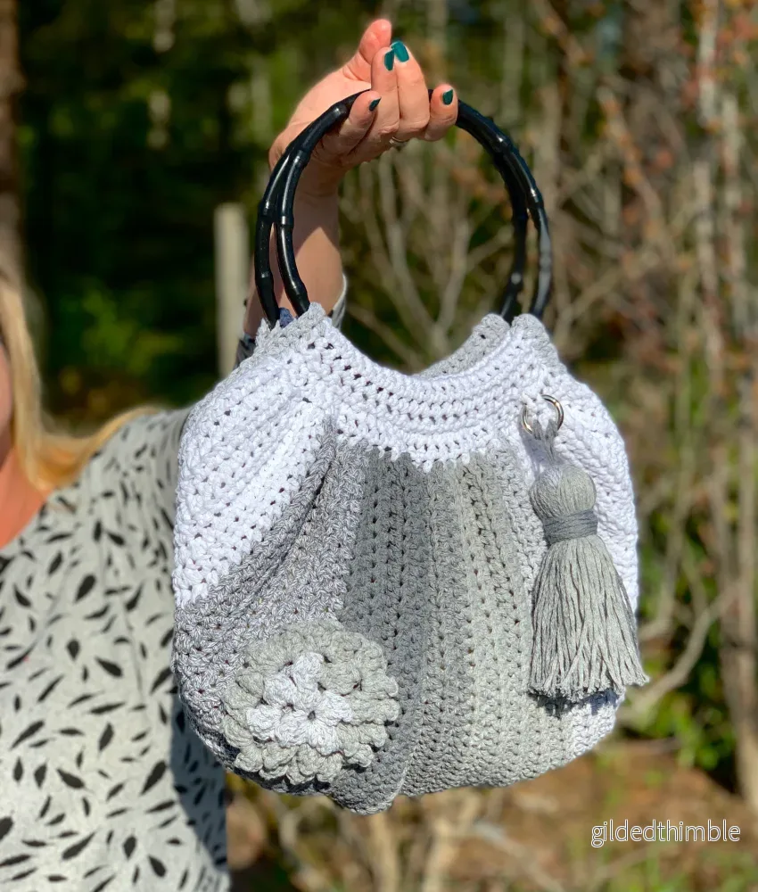 Materialkit - "Alice" virka handväskan med runda handtag - Bild 2