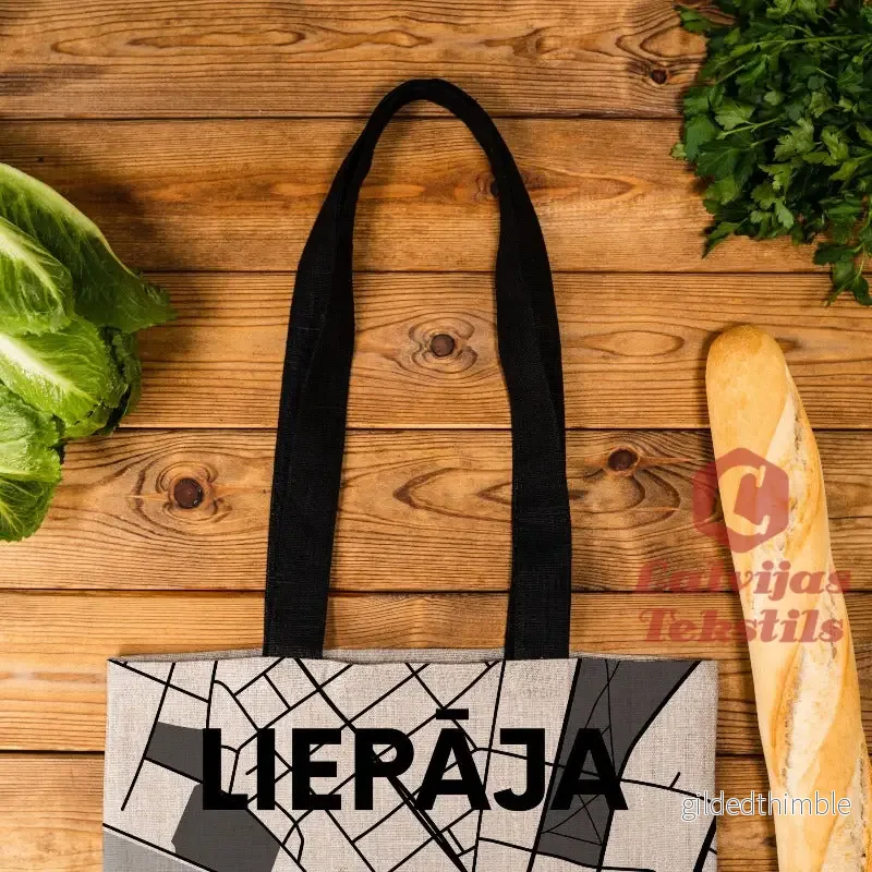 Pelēka lina auduma maisiņš "Liepāja" - Bild 2