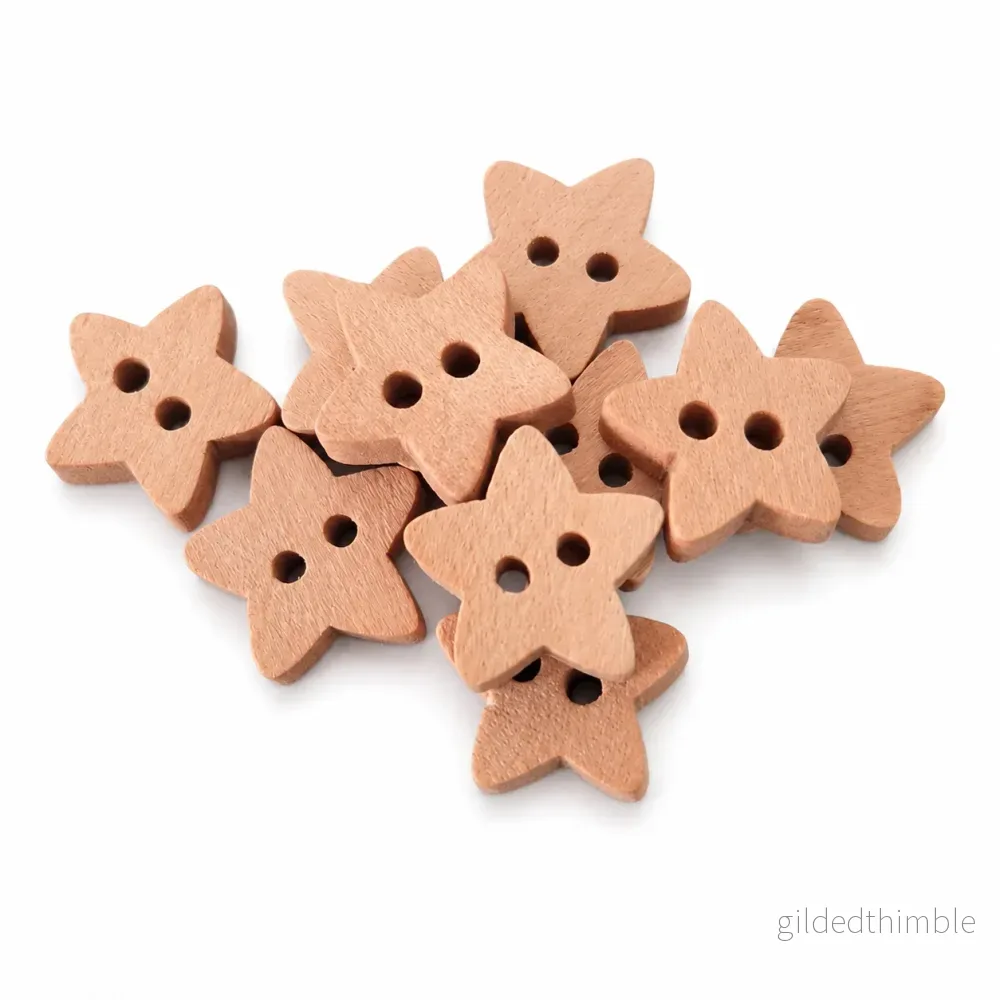 Träknapp Stjärnfall -10mm 5-pack Träknapp Stjärnfall -10mm 5-pack