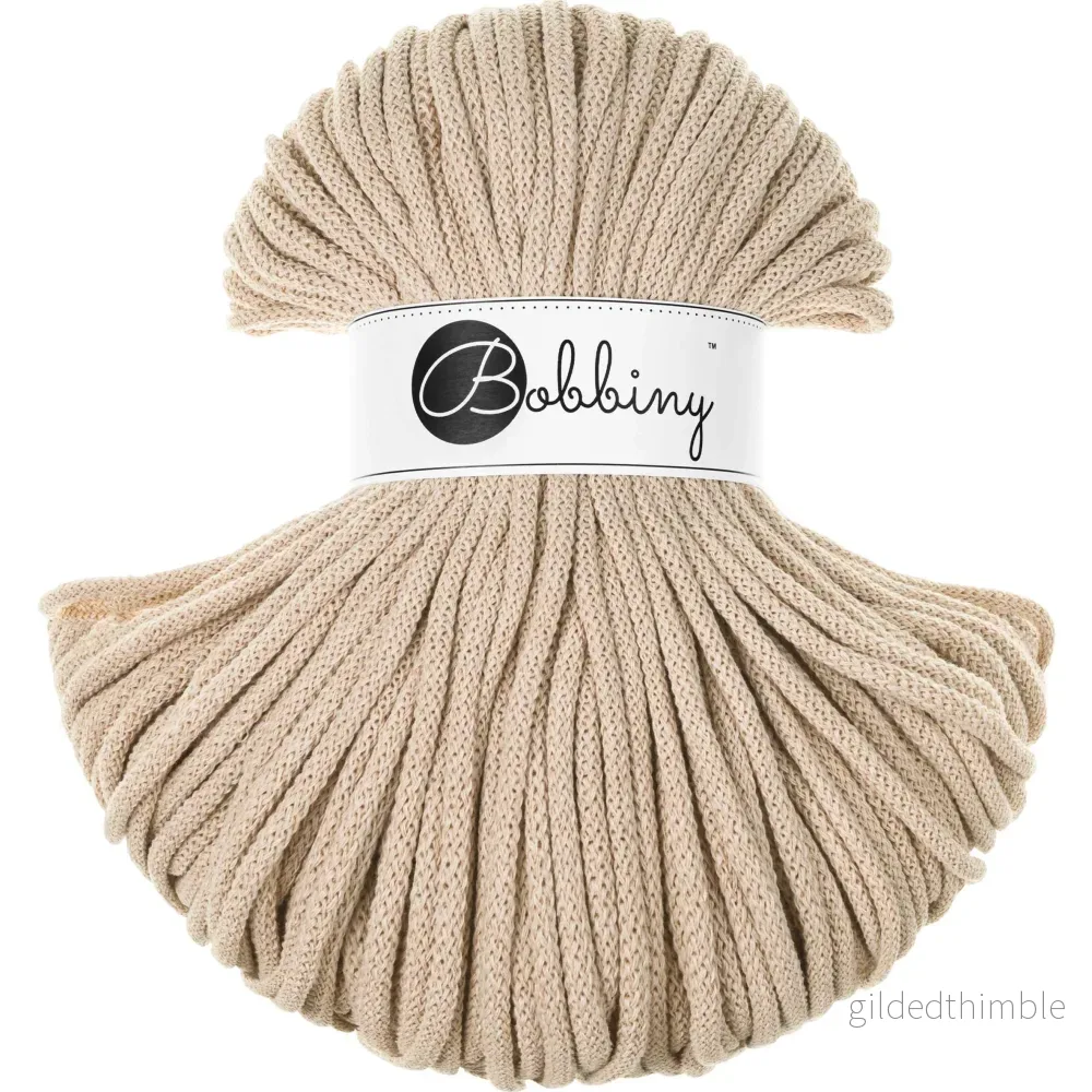 WARM BEIGE Premium 5 mm. mjukt bomullssnöre