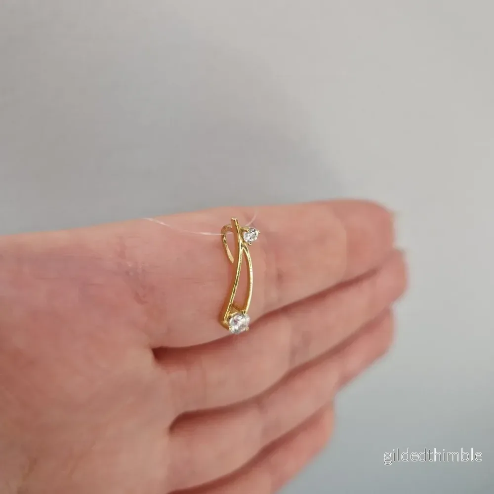 18k Guldhänge genombrutet med stenar - Bild 3