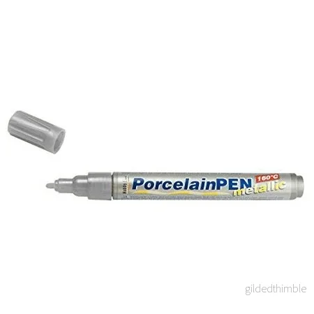 Glas- och porslinsmarkör, 2-4 mm bredd, silver, metallic