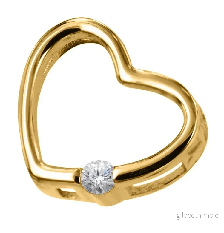 Designat hänge - Hjärta med sten 18k guld - Bild 3