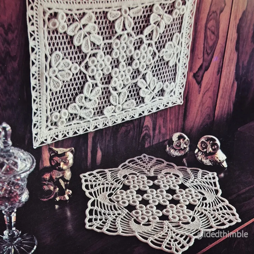 Vintage dukmönster – väggprydnad och duk i Mesh/spets