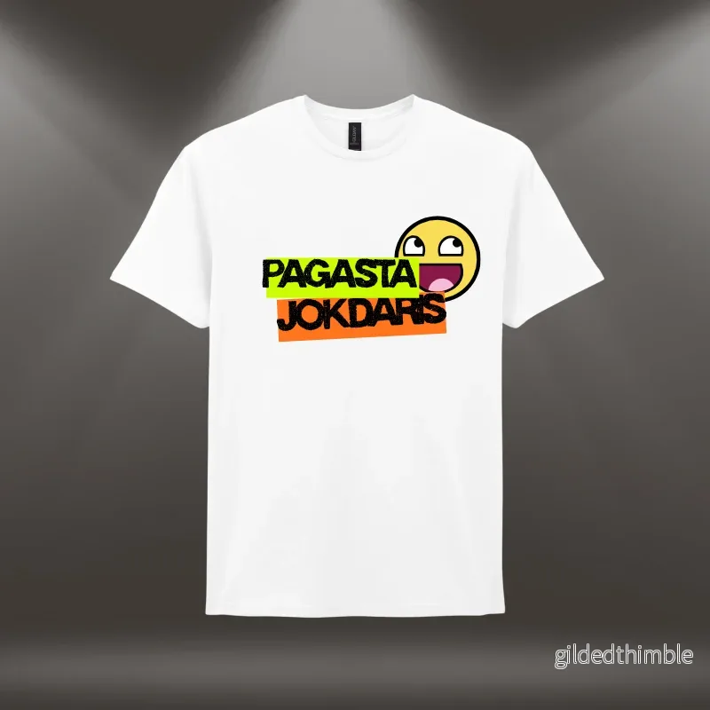 Kokvilnas T-krekls "Pagasta jokdaris" | balts - Bild 2