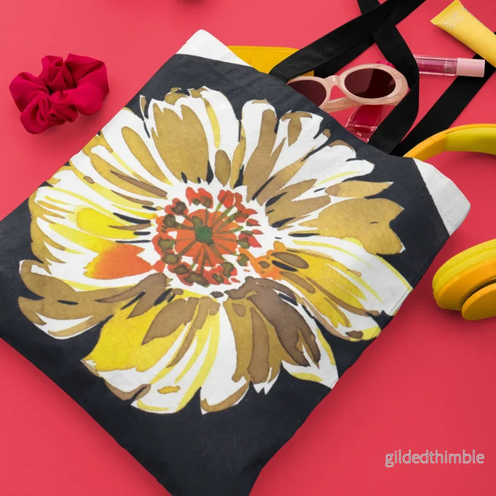 Lina vai kokvilnas auduma maisiņš «Gerbera» | Kolekcija «Aquarello» - Bild 3