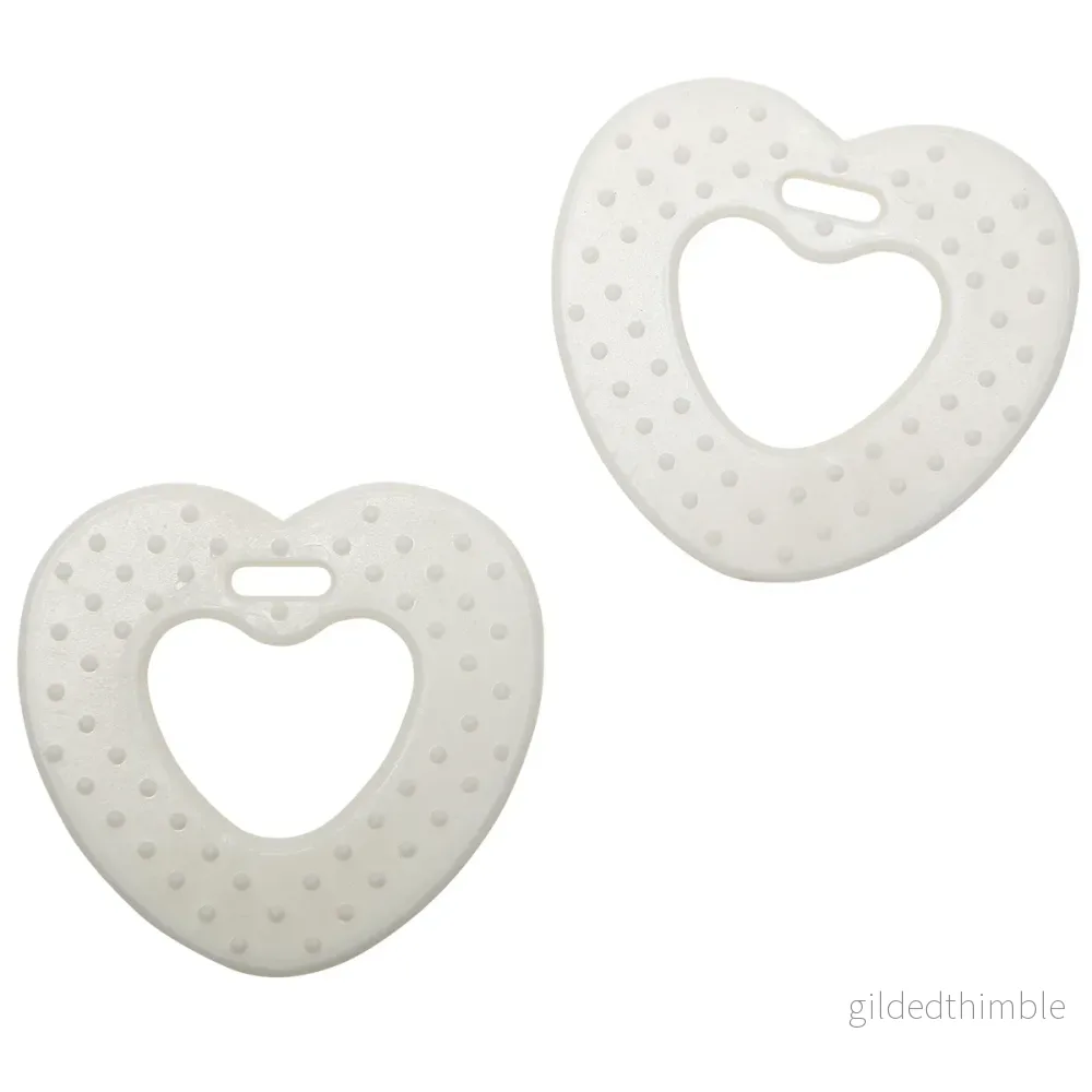 Hjärta bitring 2-pack off-white