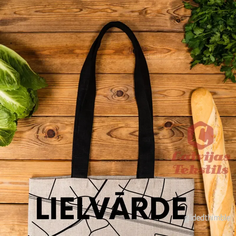 Pelēka lina auduma maisiņš "Lielvārde" - Bild 2