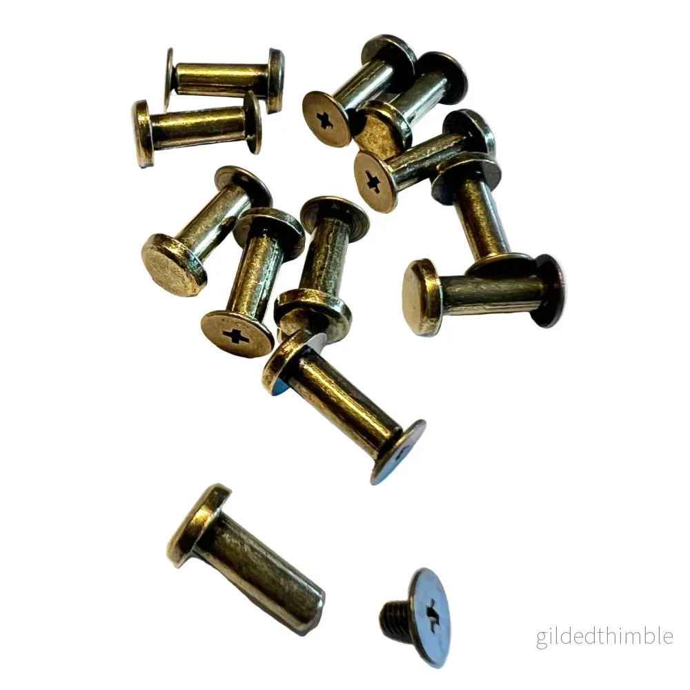 Skruvnit - D8.2 x L14 mm. - Bronsfärg - 1 st. + plastbakskiva