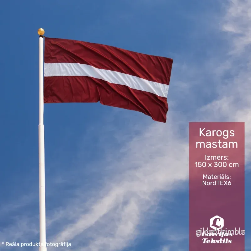 Latvijas karogs mastam | 150 * 300 cm | NordTEX6 audums Latvijas karogs mastam | 150 * 300 cm | NordTEX6 audums