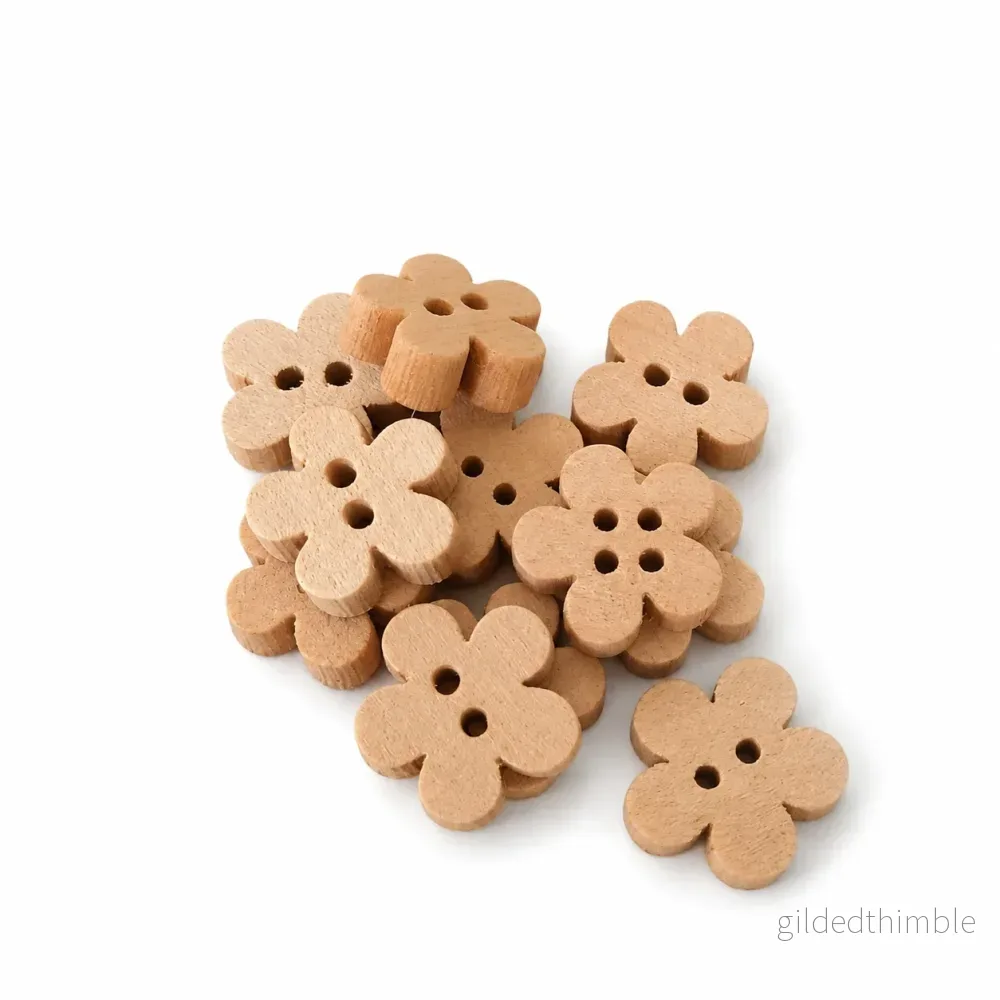 Träknapp Blommor -10mm 5-pack Träknapp Blommor -10mm 5-pack