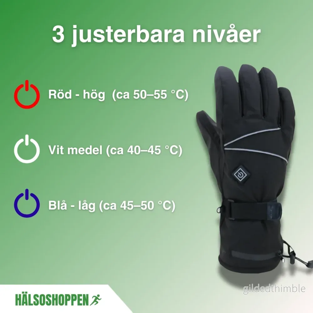 HEATGRIP Värmehandskar – Uppladdningsbara Elektriska Vinterhandskar mot Kyla - Bild 3