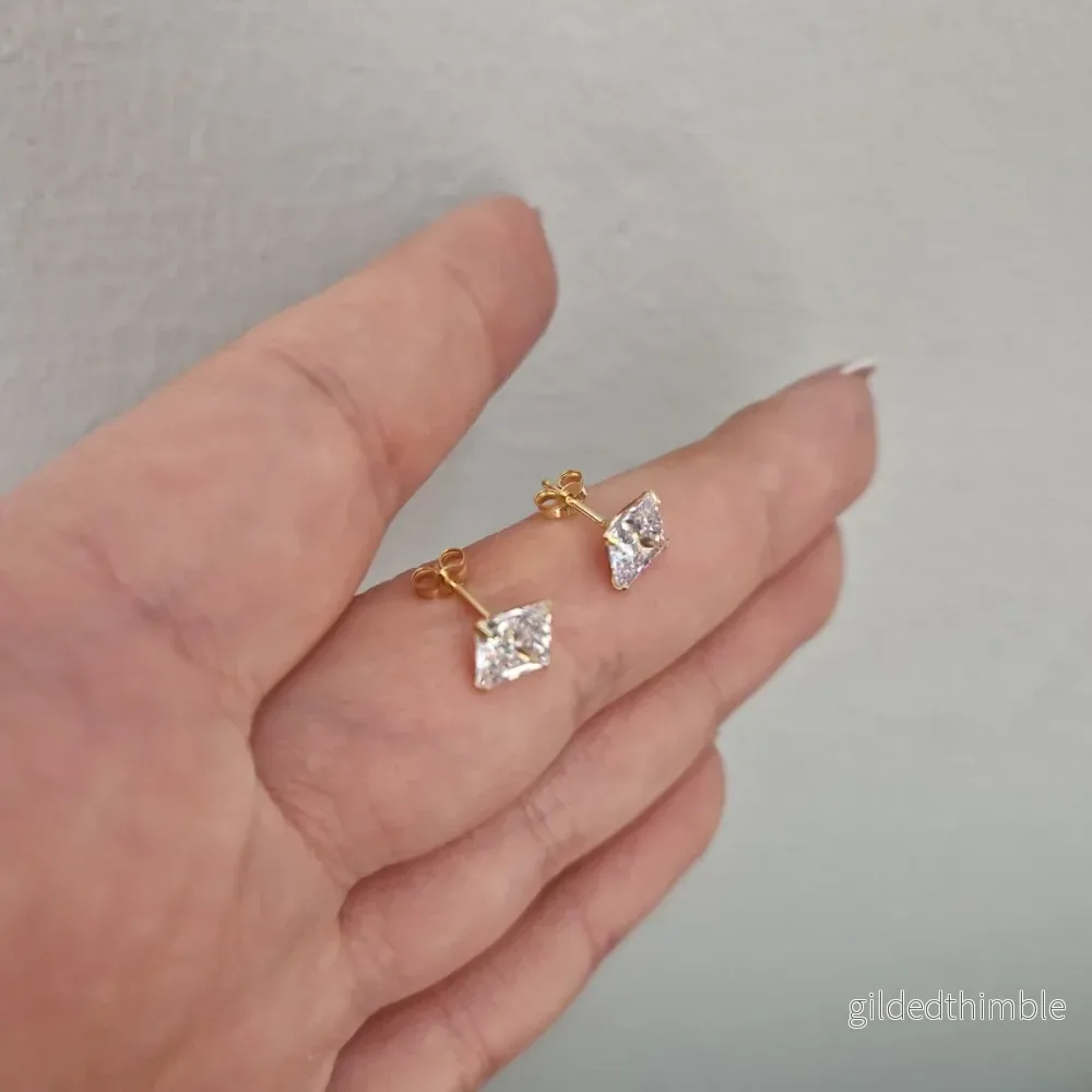 Fyrkantiga örhänge cubic zirconia 18k guld - Bild 2