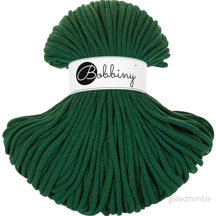 PINE GREEN Premium 5 mm. mjukt bomullssnöre PINE GREEN Premium 5 mm. mjukt bomullssnöre