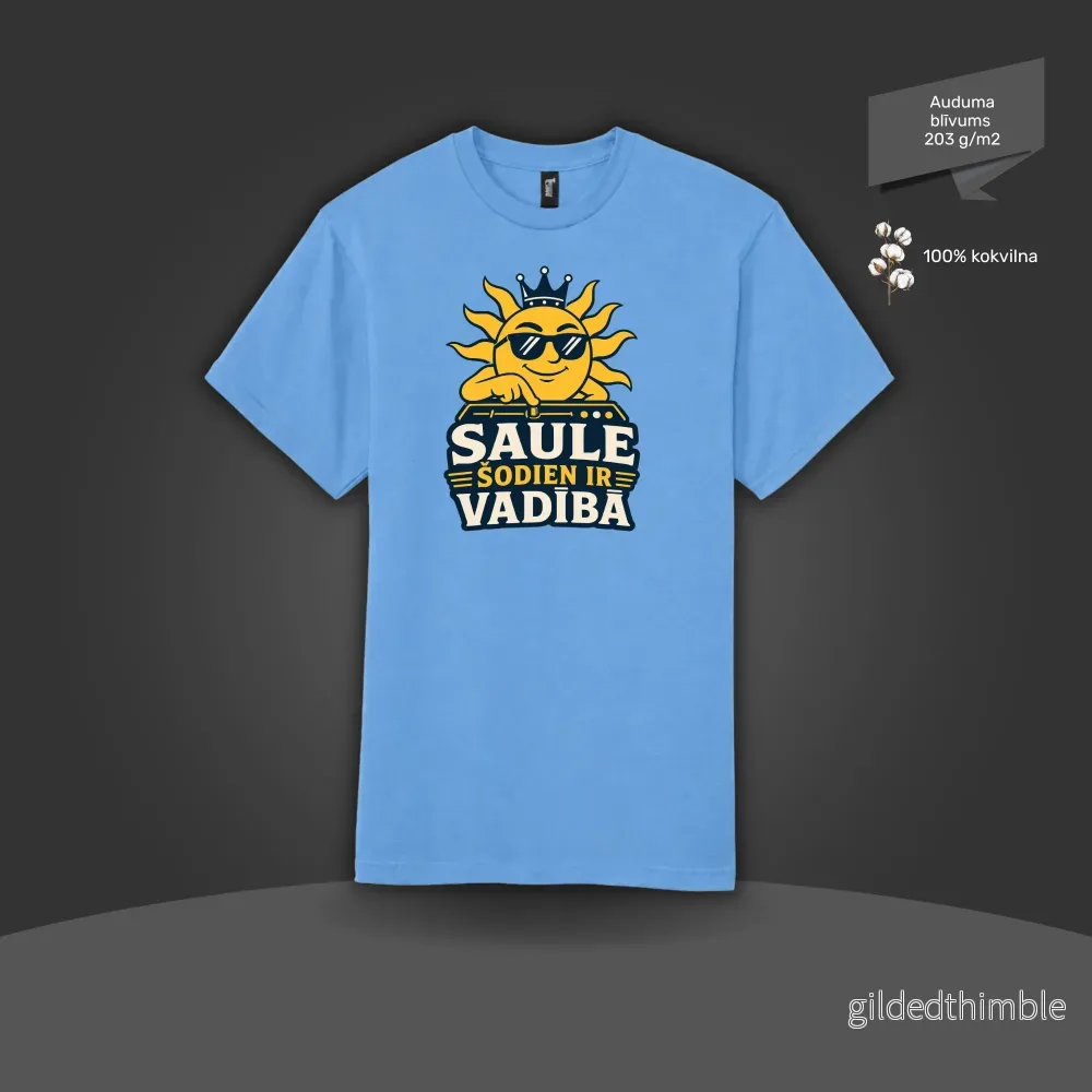 Kokvilnas T-krekls "Saule šodien ir vadībā" | 4 krāsas - Bild 2