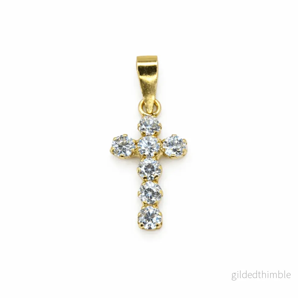 Kors 18k guld med cubic zirkonia kristaller