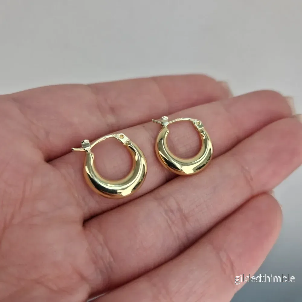 Mormors creoler 14mm 18k guld
