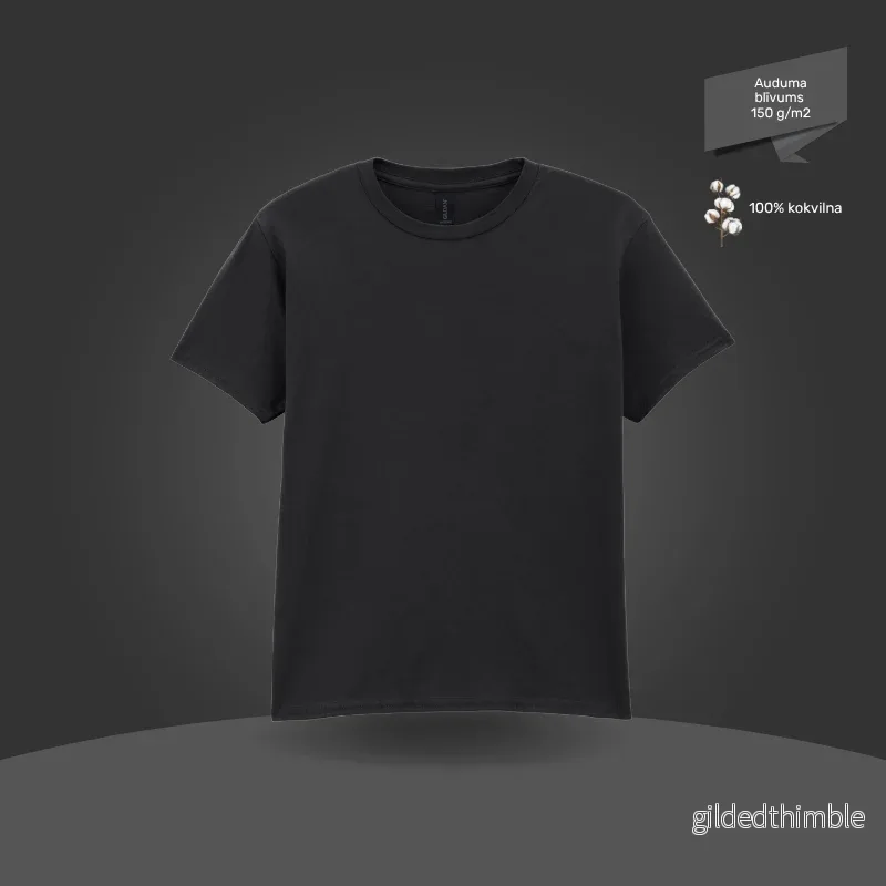 Bērnu T-krekls, pamata modelis | 150 g/m² | Melns