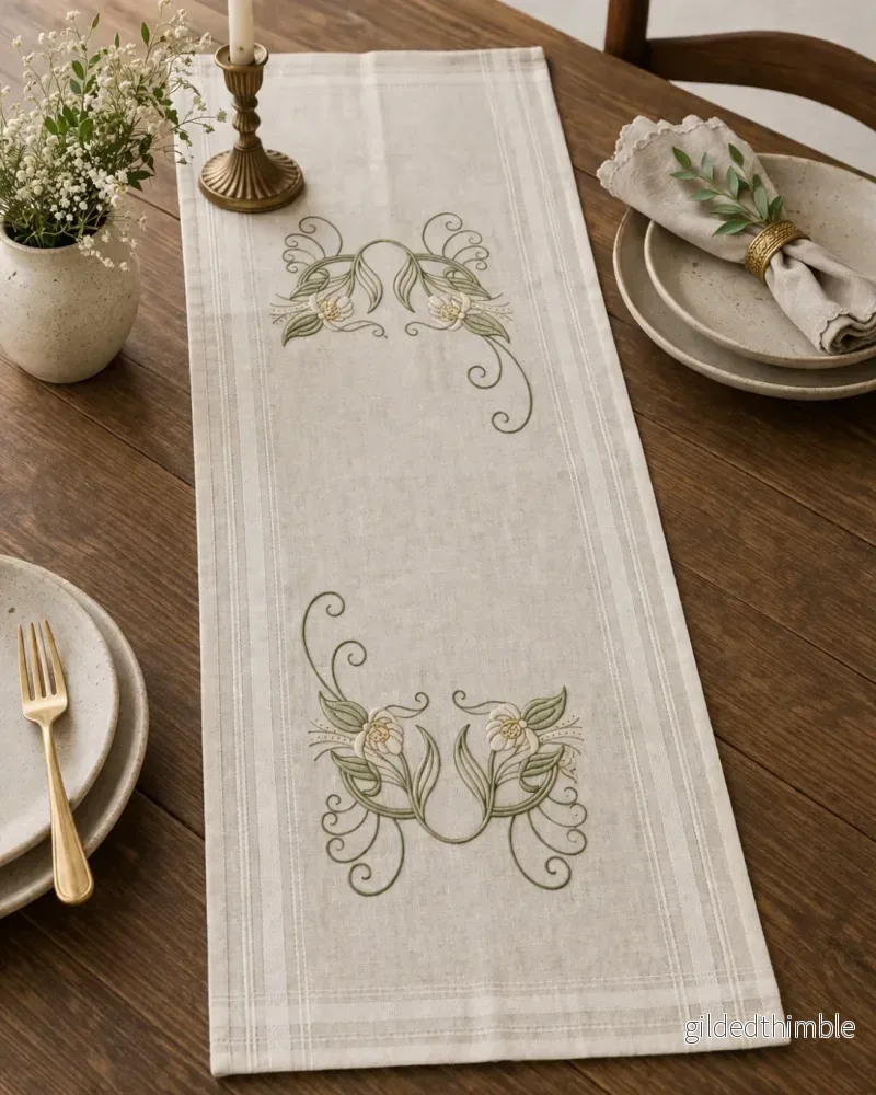 Förtryckt broderilöpare Lilja – Permin Förtryckt broderilöpare Lilja – Permin