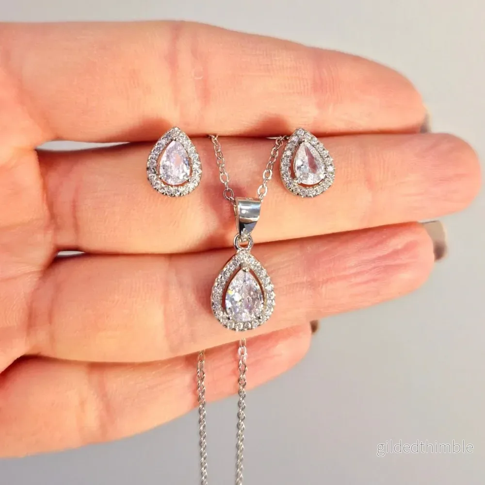 Carmose SET – Vit Silver 925 med Zirconia stenar