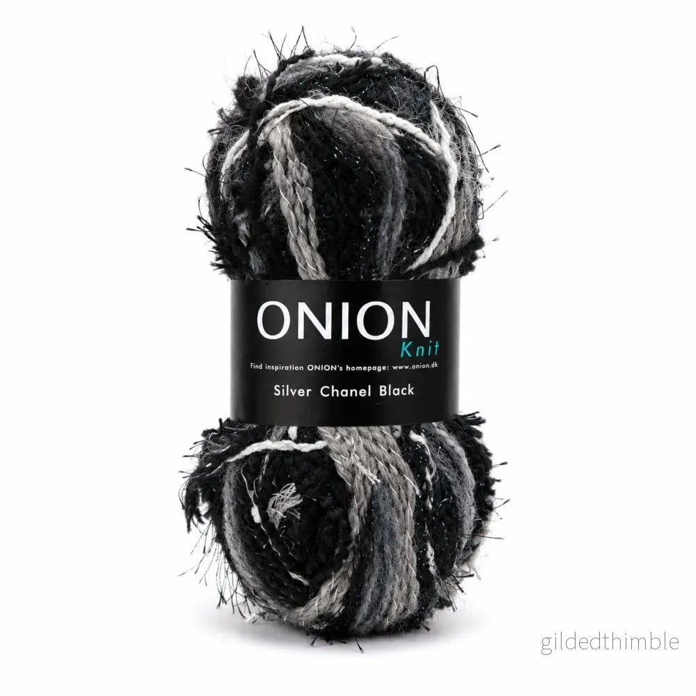 Onion Knit Silver Chanel Black - Lyxigt Glittergarn 60g - Bild 2