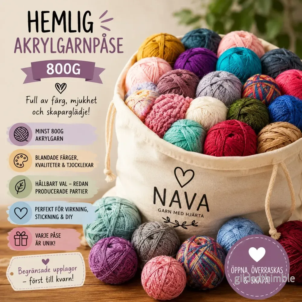 Hemlig påse med akrylgarn – 800g Hemlig påse med akrylgarn – 800g