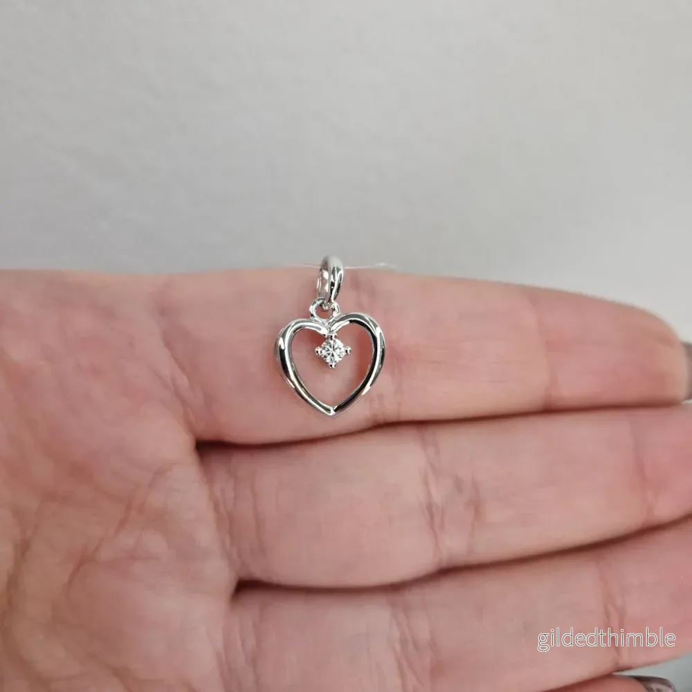 Diamanthjärta i 18k vitguld Diamanthjärta i 18k vitguld