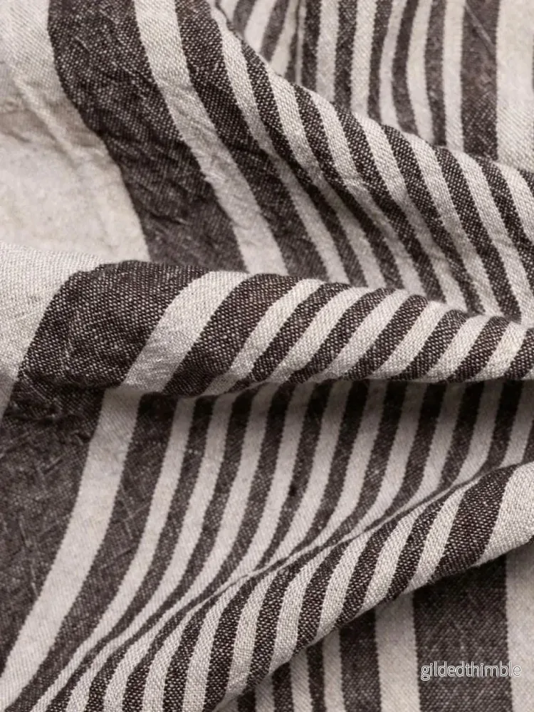 Kökshandduk linne 'Mocha Brown Stripe' - Bild 3