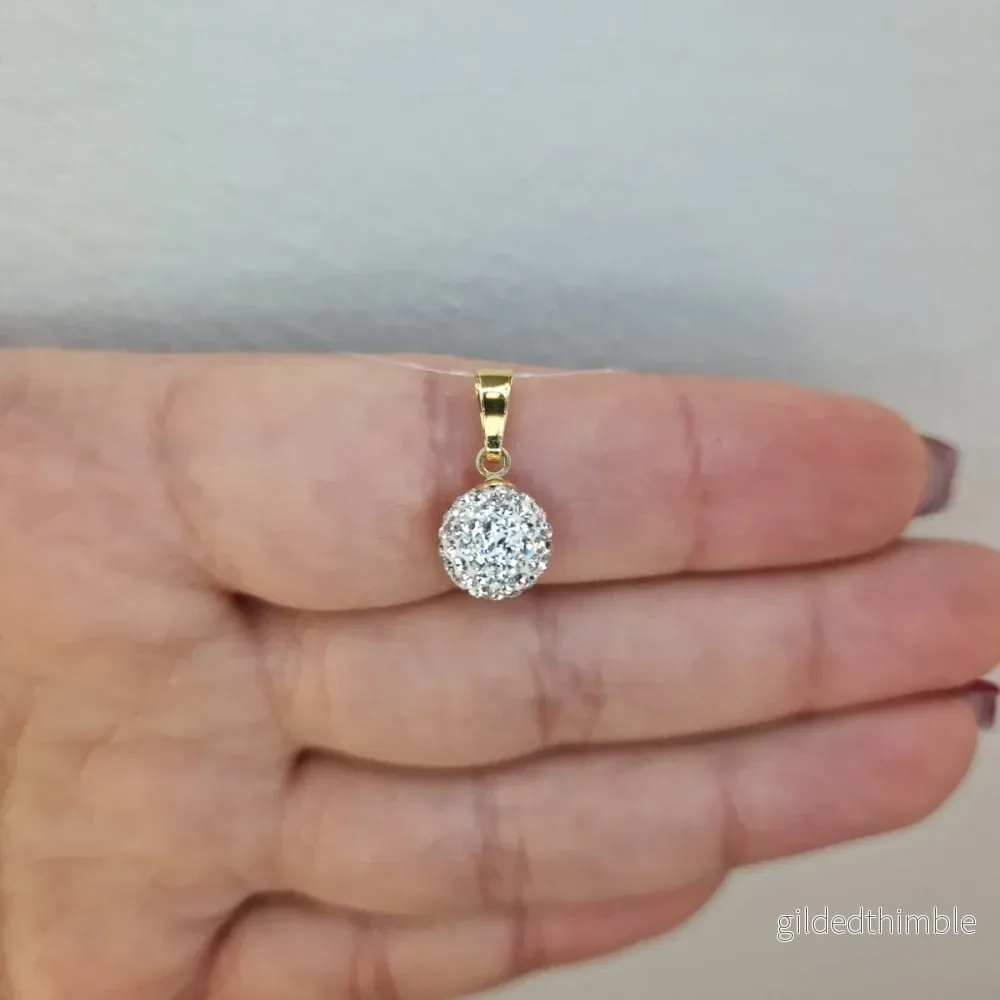 Hängsmycke kristallboll 18k guld Hängsmycke kristallboll 18k guld