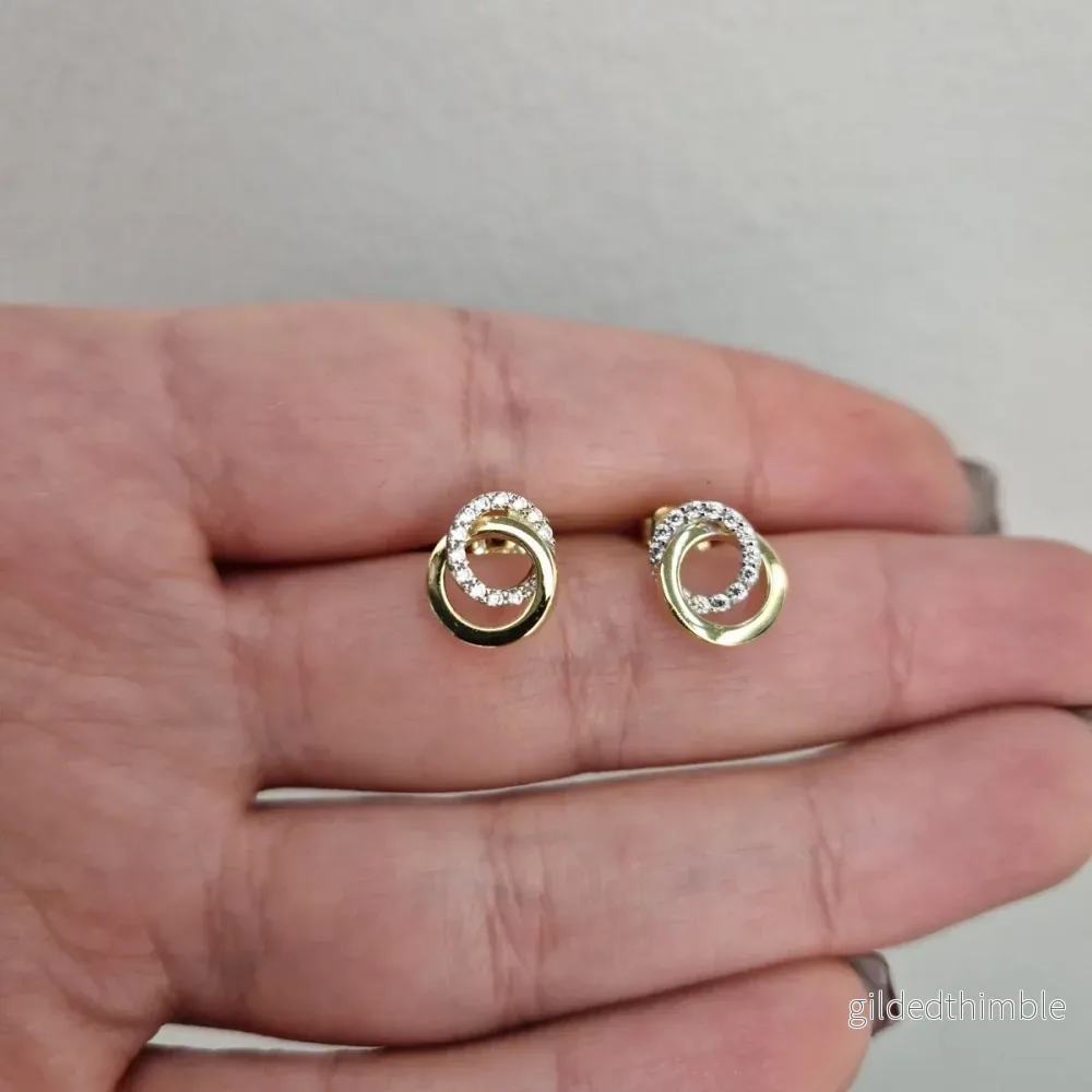 Örhängen cirklar tvåfärgat 18k guld Örhängen cirklar tvåfärgat 18k guld