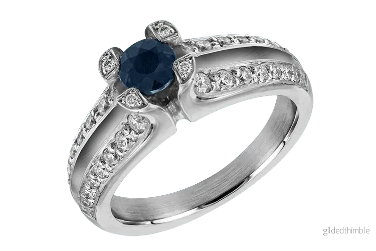 Diamantring med safir 18k vitguld 0,56ct Diamantring med safir 18k vitguld 0,56ct