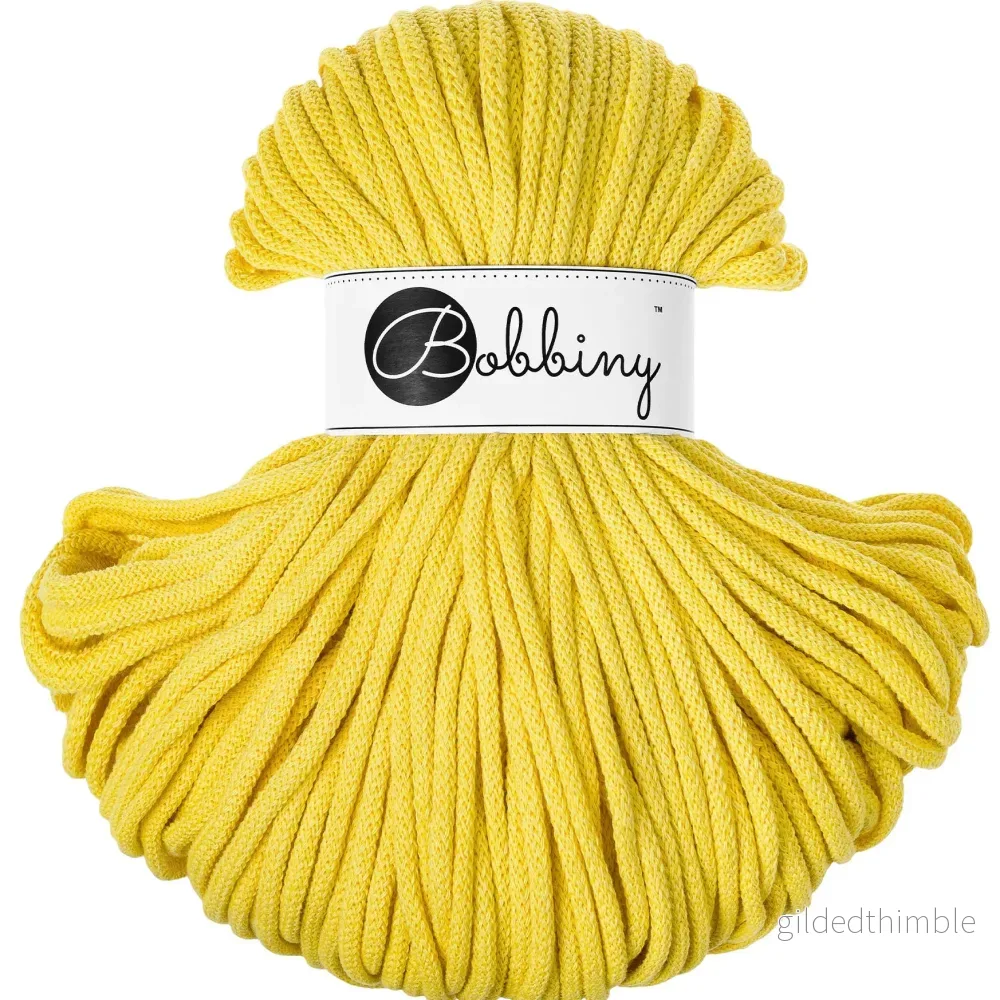 CANARY YELLOW Premium 5 mm. mjukt bomullssnöre CANARY YELLOW Premium 5 mm. mjukt bomullssnöre
