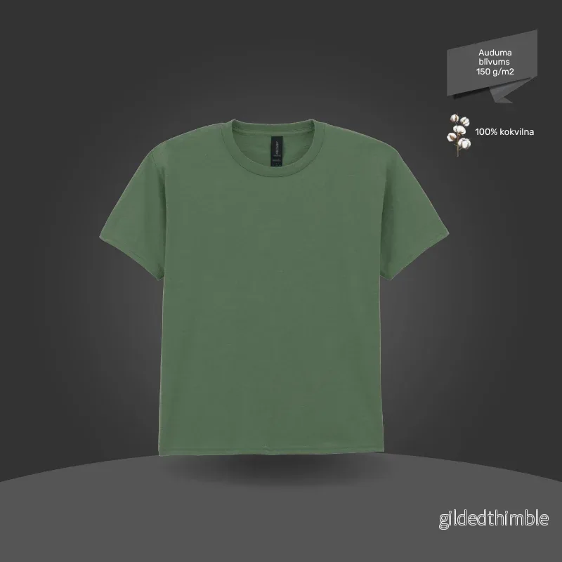Bērnu T-krekls, pamata modelis | 150 g/m² | Militāri zaļš Bērnu T-krekls, pamata modelis | 150 g/m² | Militāri zaļš