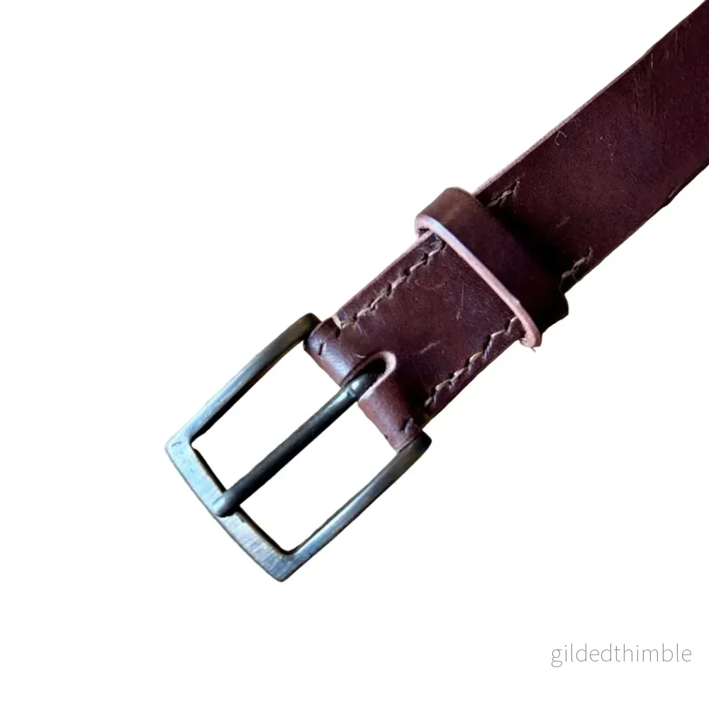 Handgjort läderbälte - svenskt läder - bredd 30mm - Bild 2